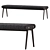 Contemporary Black Boucle Bench 3D model small image 1