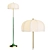 European Green White Floor Lamp 3D model small image 1