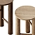 Found Wooden Stool Set, 24" High 3D model small image 4