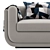 Sleek Modern Matteo Armchair 3D model small image 2