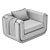 Sleek Modern Matteo Armchair 3D model small image 6