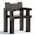 Modern Lacquered Wood Dining Seat 3D model small image 1