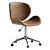 Sleek Chrome Base Office Chair 3D model small image 2