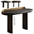 Elegant Jumbo Writing Desk Home 3D model small image 1