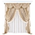 Polyester Curtain Panels Set 3D model small image 1