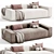  Elegant Faible Grey Velvet Sofa 3D model small image 1