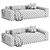  Elegant Faible Grey Velvet Sofa 3D model small image 4