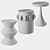 Geometric Modern Stools Set 3D model small image 3