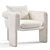 Elegant Floria Velvet Chair 3D model small image 3