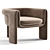 Elegant Floria Velvet Chair 3D model small image 4