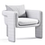 Elegant Floria Velvet Chair 3D model small image 7