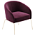 Stylish Cherry Armchair for Horeca 3D model small image 3