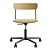 Sleek Cross Task Chair in Black Oak 3D model small image 2