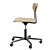 Sleek Cross Task Chair in Black Oak 3D model small image 3