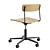 Sleek Cross Task Chair in Black Oak 3D model small image 4