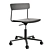 Sleek Cross Task Chair in Black Oak 3D model small image 5