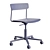 Sleek Cross Task Chair in Black Oak 3D model small image 6