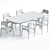 Sleek Curve Table Chair Set 3D model small image 4