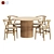 Wooden Hill Table & Vish Chair 3D model small image 1