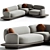 Modern Chic Busnelli Sofa Set 3D model small image 1