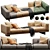 Modern Minotti Dylan Velvet Leather 3D model small image 1