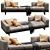 Modern Minotti Dylan Velvet Leather 3D model small image 3