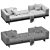 Modern Minotti Dylan Velvet Leather 3D model small image 6