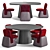 Elegant Embrace Chair & Alter Table 3D model small image 1