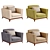 Stylish Fabric Armchair Furniture Design 3D model small image 2