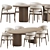 Modern Dining Chair Set 242 3D model small image 3