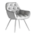 Cherry Velvet Dining Armchair 3D model small image 4