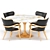  Elegant Dining Set with Calacatta Gold Table 3D model small image 1