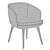 Elegant Minotti Raphael Dining Chair 3D model small image 3