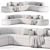 Artiko Modular Sofa: Stylish Seating 3D model small image 4