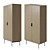 Retro-Chic 2-Door Wardrobe 3D model small image 3