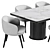 Minotti Brady Dining Table Set 3D model small image 2