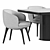 Minotti Brady Dining Table Set 3D model small image 4