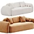 Sleek White Leather Sofa Litfad 3D model small image 1