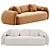 Sleek White Leather Sofa Litfad 3D model small image 2