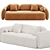 Sleek White Leather Sofa Litfad 3D model small image 3