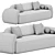 Sleek White Leather Sofa Litfad 3D model small image 4