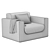 Modern Elegance Sculptural Armchair 3D model small image 6