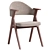 Modern Gray Upholstered Oak Chair 3D model small image 1