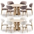 Modern Dining Set: Hyde Chair & Teulat Table 3D model small image 1