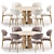 Modern Dining Set: Hyde Chair & Teulat Table 3D model small image 3