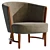 Modern Velvet Armchair, Large Size 3D model small image 1