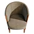 Modern Velvet Armchair, Large Size 3D model small image 3