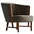 Modern Velvet Armchair, Large Size 3D model small image 4