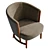 Modern Velvet Armchair, Large Size 3D model small image 5