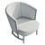 Modern Velvet Armchair, Large Size 3D model small image 6